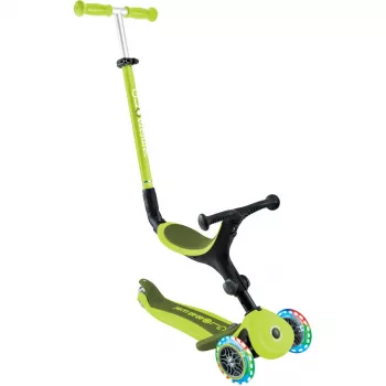 Monopattino GLOBBER Go-Up Active Lights — altezza regolabile, luci LED, lime