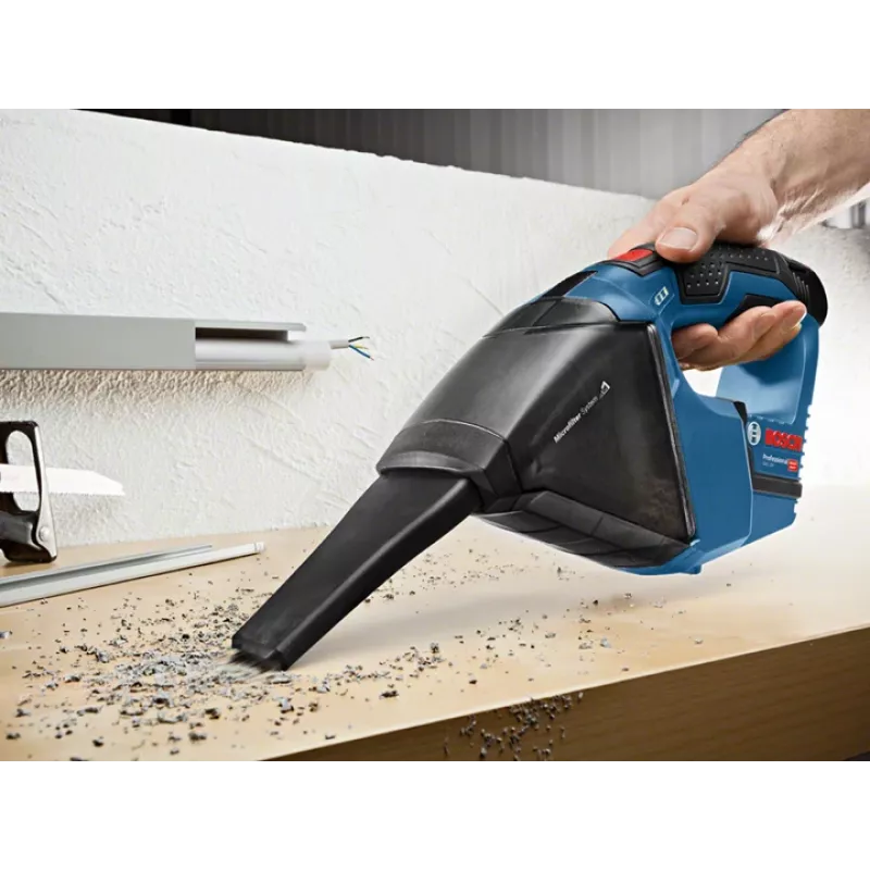 Bosch GAS 12V aspirabriciole nero, blu senza sacchetto
