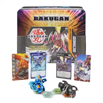 Bakugan Baku-Tin, Sectanoid, scatola premium da collezione con Mystery, carte da gioco, giocattolo per bambini dai 6 anni in su