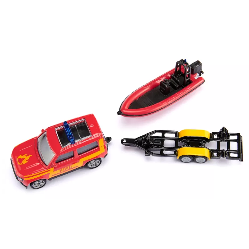 Siku Land Rover Defender con gommone modello SUV preassemblato