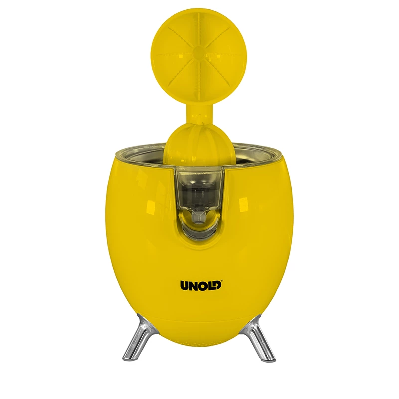 Unold 78132 Power Juicy spremiagrumi elettrico, 300 W, antigoccia, avvio/arresto automatico, giallo/acciaio inox