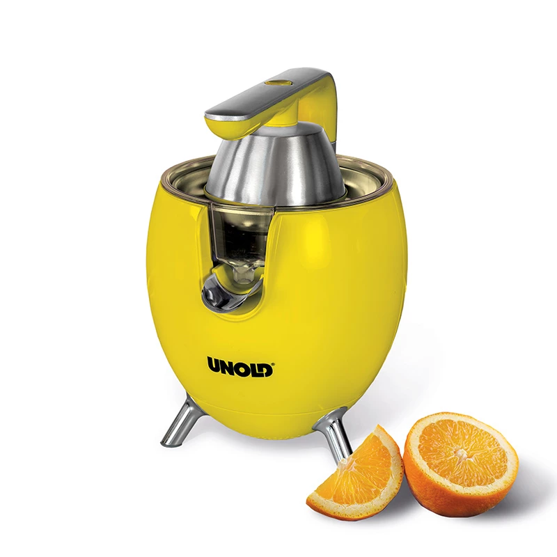 Unold 78132 Power Juicy spremiagrumi elettrico, 300 W, antigoccia, avvio/arresto automatico, giallo/acciaio inox