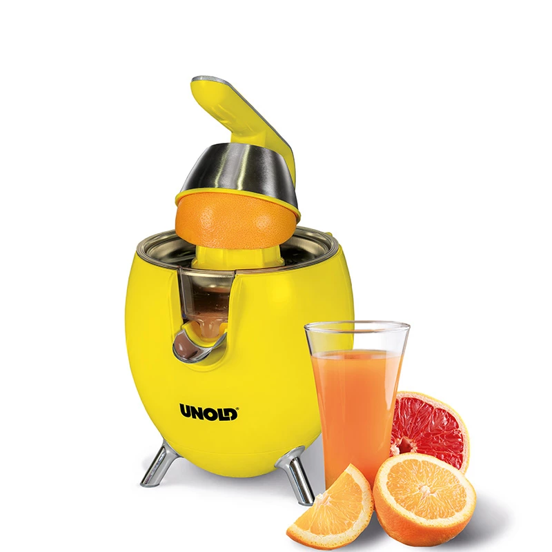Unold 78132 Power Juicy spremiagrumi elettrico, 300 W, antigoccia, avvio/arresto automatico, giallo/acciaio inox
