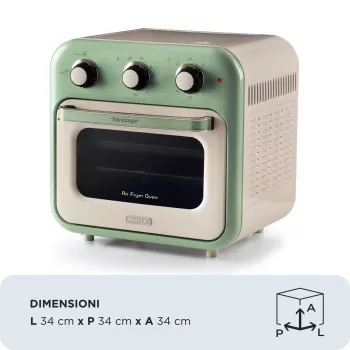 Friggitrice ad aria e forno Ariete 4632 Vintage, 1400W, 2in1, capacità 16L, accessori inclusi, timer 60 minuti, doppio vetro, verde