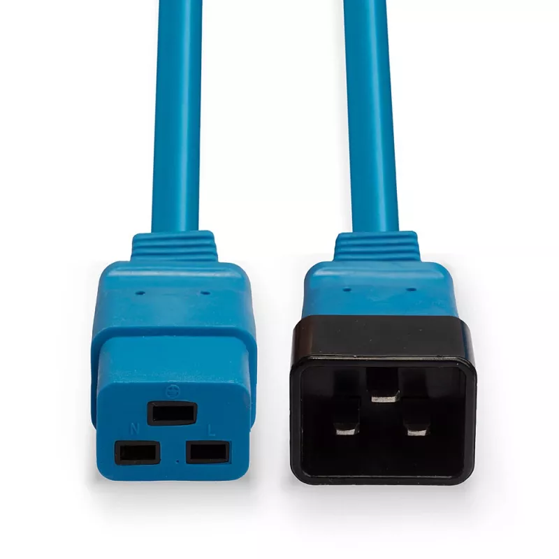 Cavo di prolunga Lindy 2m IEC C19 a C20, blu, 2 m, connettore femmina C19, connettore maschio C20, 250 V, 16 A