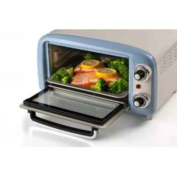 Forno elettrico Ariete 3919 Vintage, 800 W, capacità 10 l, doppio vetro, retrò, blu