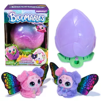 Hatchimals Bloomables di , Puppyfly Giocattolo interattivo a sorpresa e fiore con rivelazione e trasformazione ripetibili, oltre 100 suoni e reazioni (stili vari), giocattolo per bambini e bambine