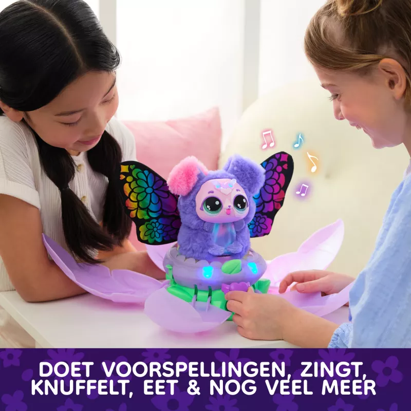 Hatchimals Bloomables di , Puppyfly Giocattolo interattivo a sorpresa e fiore con rivelazione e trasformazione ripetibili, oltre 100 suoni e reazioni (stili vari), giocattolo per bambini e bambine