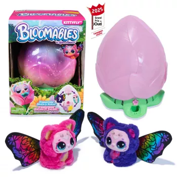 Hatchimals Bloomables di , Kittyfly Giocattolo a sorpresa, peluche interattivo con doppia rivelazione ripetibile, oltre 100 suoni e reazioni per il gioco di ruolo (stili vari), animali elettronici per bambini da 5 anni
