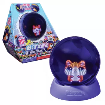 Giocattolo interattivo palla criceto Spinmaster Bitzee con oltre 20 criceti digitali, rotola e reagisce al tocco, batteria AA, multicolore