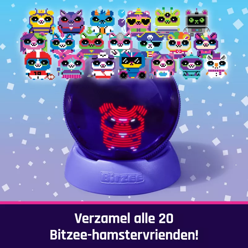 Giocattolo interattivo palla criceto Spinmaster Bitzee con oltre 20 criceti digitali, rotola e reagisce al tocco, batteria AA, multicolore