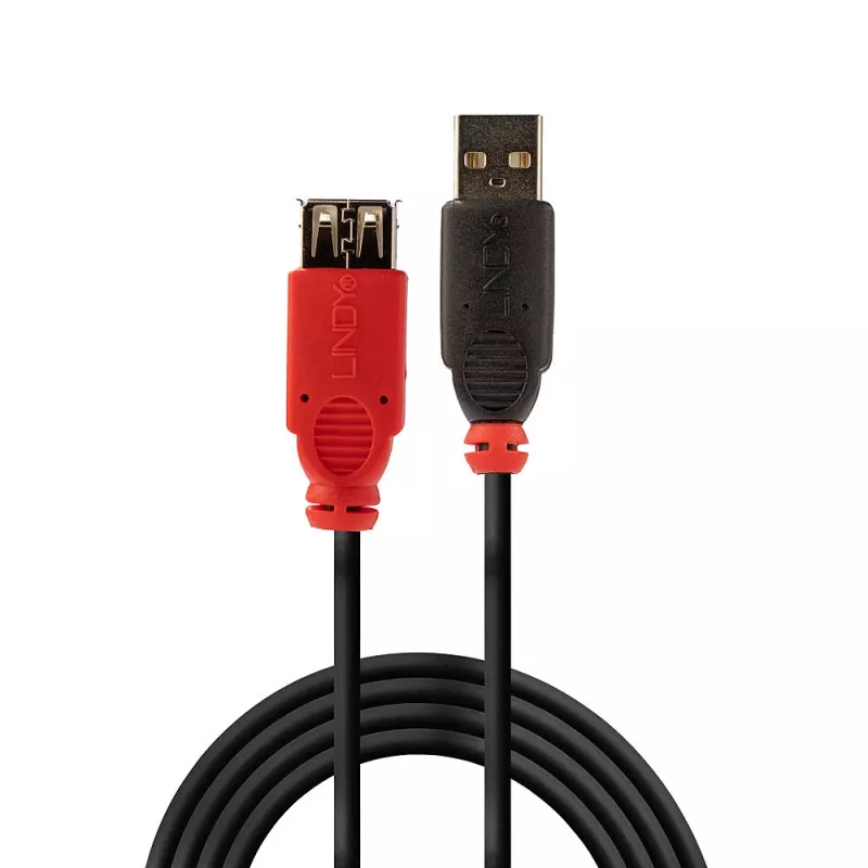 Lindy 42817 cavo prolunga attivo USB 2.0 Slim, USB-A maschio a USB-A femmina, 5 m, nero
