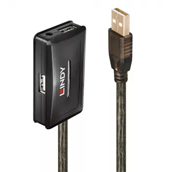 Lindy 10m hub prolunga USB 2.0 attivo, USB 2.0, USB 2.0, 480 Mbit/s, grigio, 28/24, 10 m