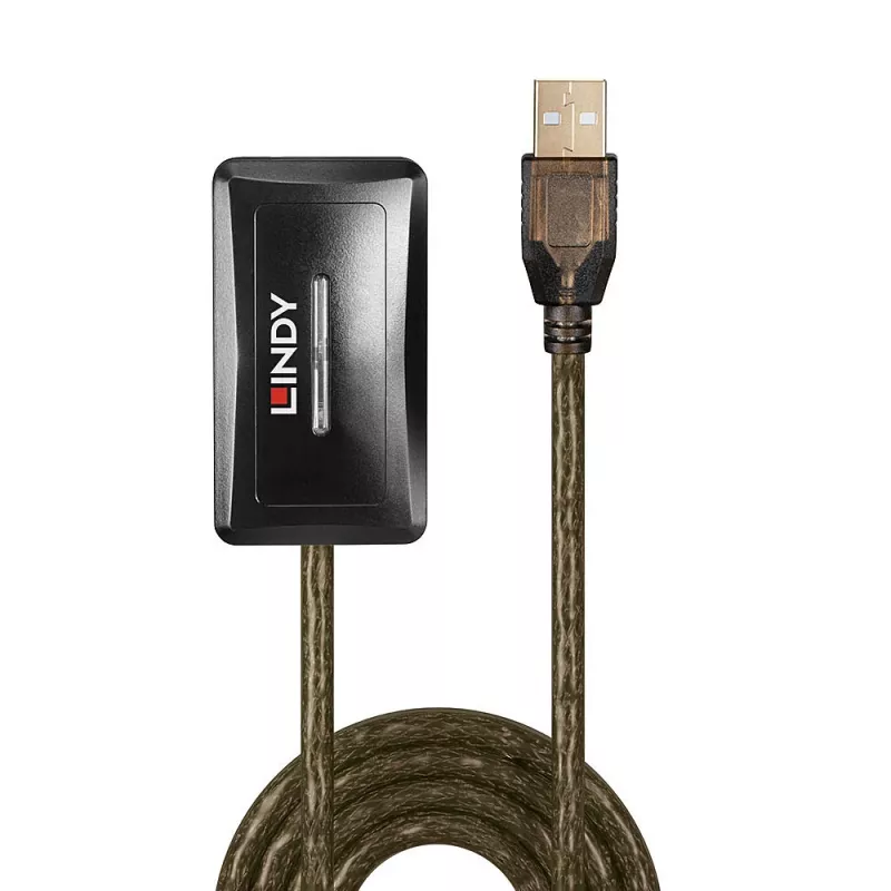 Lindy 10m hub prolunga USB 2.0 attivo, USB 2.0, USB 2.0, 480 Mbit/s, grigio, 28/24, 10 m