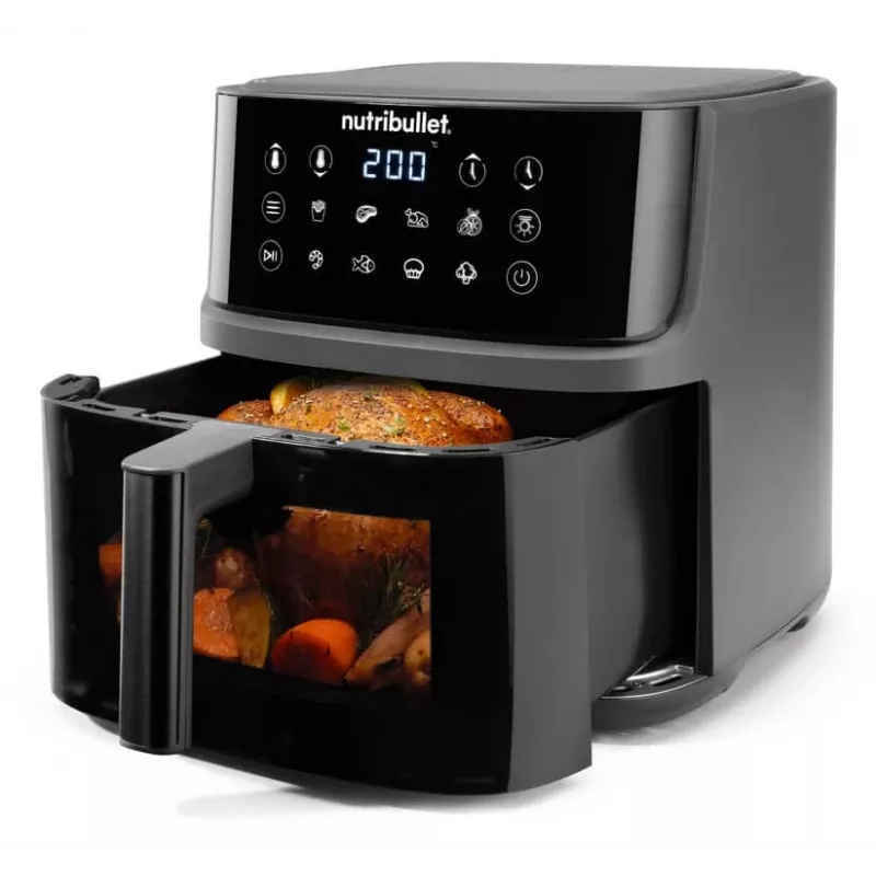 NutriBullet CrispLite Vision Single 8 L friggitrice ad aria 2000 W nero