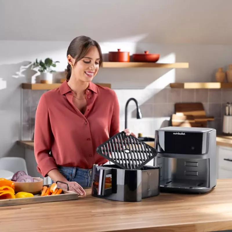 NutriBullet CrispLite Vision Single 8 L friggitrice ad aria 2000 W nero