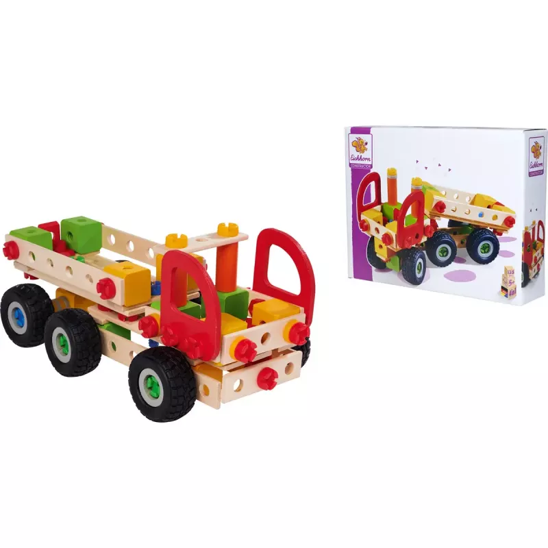 Set costruzioni Simba-Dickie Eichhorn Constructor Trucks — 135 pezzi, elementi veicolo e blocchi da costruzione