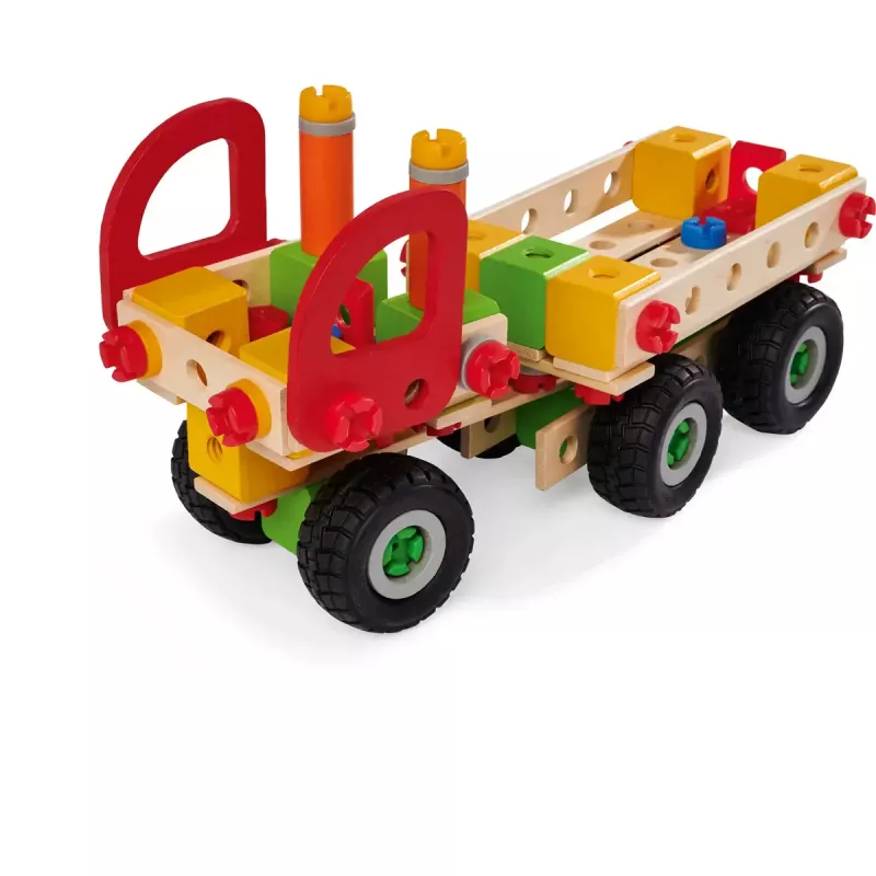 Set costruzioni Simba-Dickie Eichhorn Constructor Trucks — 135 pezzi, elementi veicolo e blocchi da costruzione