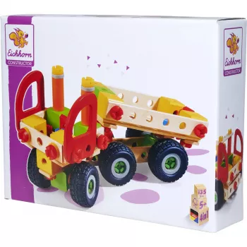 Set costruzioni Simba-Dickie Eichhorn Constructor Trucks — 135 pezzi, elementi veicolo e blocchi da costruzione