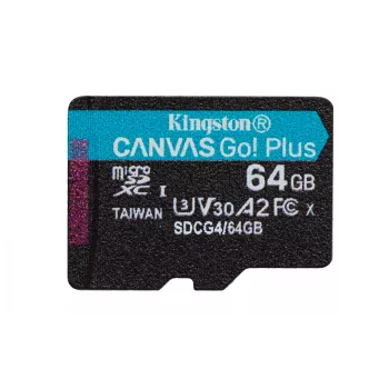 Kingston Technology 64GB microSDXC Canvas Go Plus Gen4 200R A2 U3 confezione singola senza ADP