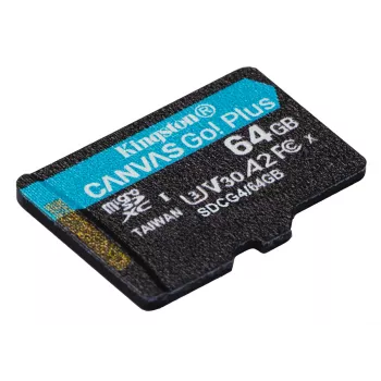 Kingston Technology 64GB microSDXC Canvas Go Plus Gen4 200R A2 U3 confezione singola senza ADP