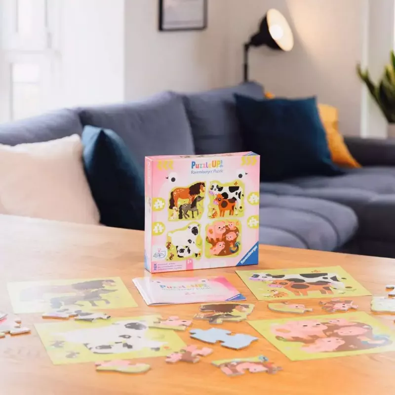 Puzzle Ravensburger UP! Animali della fattoria – set progressivo 4, 6, 8, 10 pezzi