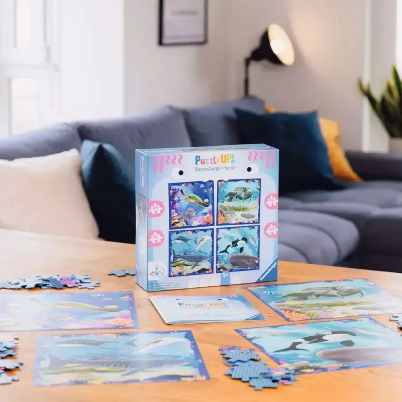 Puzzle Ravensburger UP! Creature marine — set con 64, 72, 81, 90 pezzi