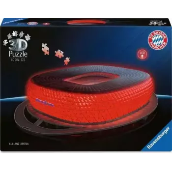 Puzzle 3D Ravensburger Iconics Allianz Arena con luce, 216 pezzi