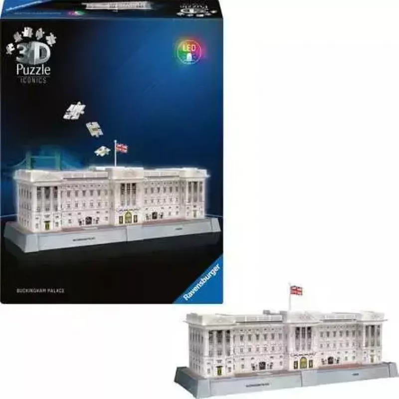 Puzzle 3D Ravensburger Iconics Buckingham Palace con luce, 216 pezzi