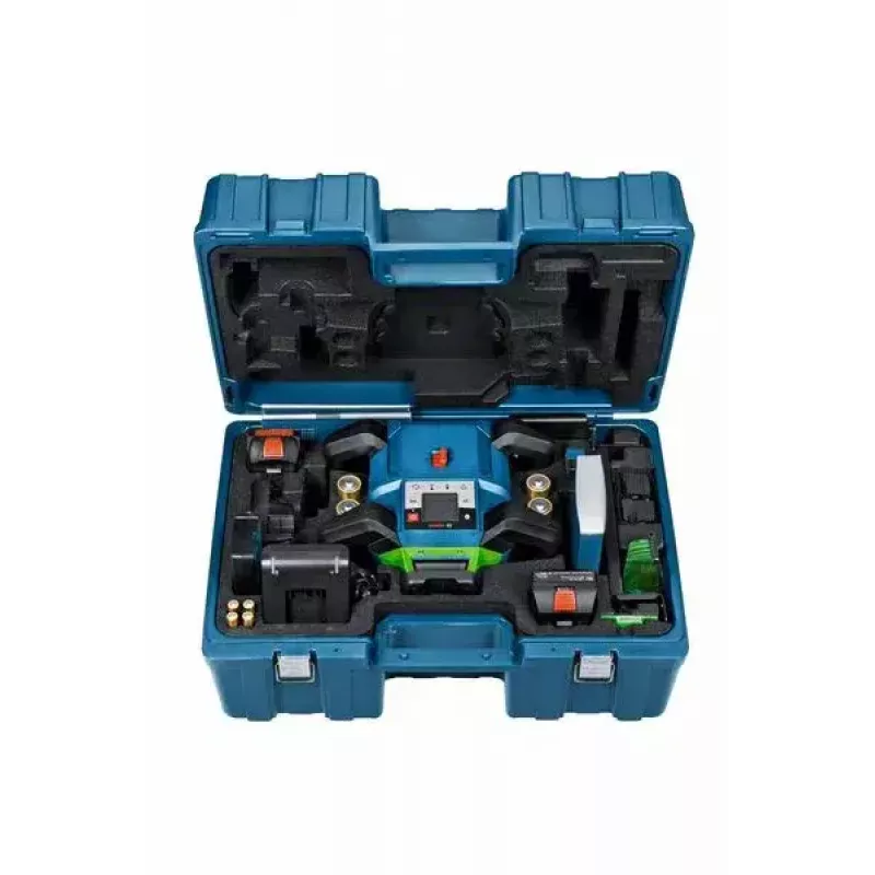 Bosch GRL 650 CHVG Professional livella laser rotante a batteria, 70 m, laser verde, 18 V, con batteria ProCORE18V 4,0 Ah, supporto e valigetta, blu