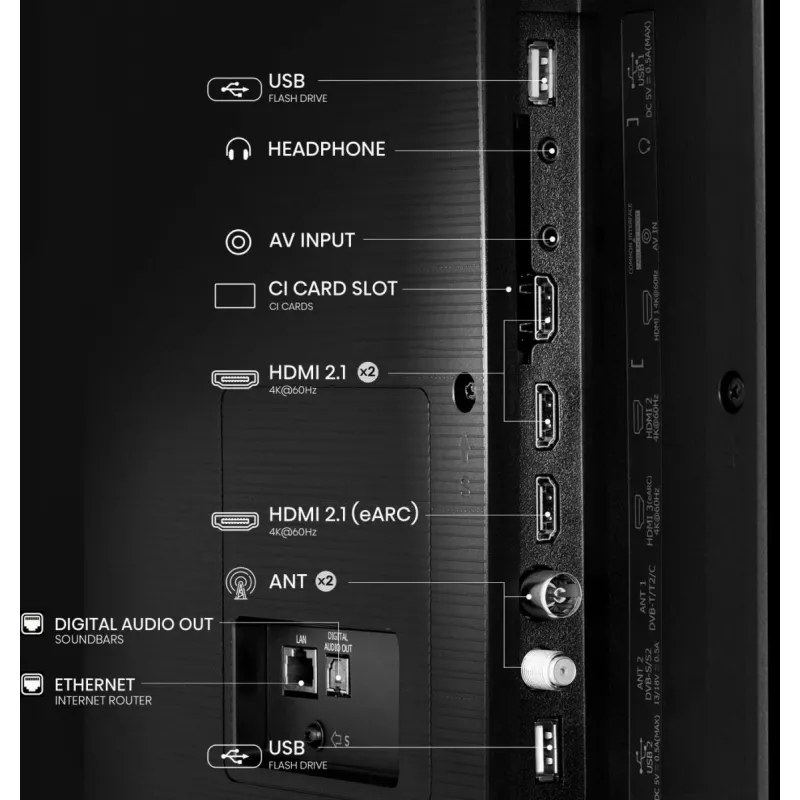 Hisense 75E77Q 190,5 cm (75") QLED 4K Ultra HD Smart TV, HDR10+, Dolby Vision, VIDAA, Wi-Fi, triplo sintonizzatore, nero