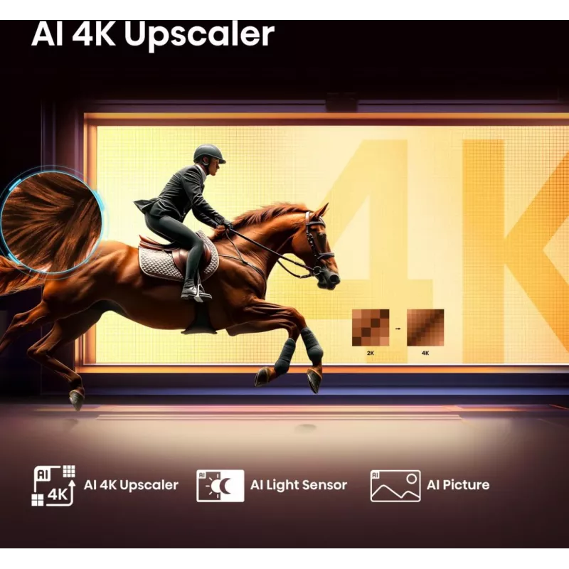 Hisense 85E77Q Smart TV QLED 85 pollici (215 cm), 4K Ultra HD, Wi-Fi, triplo sintonizzatore, nero