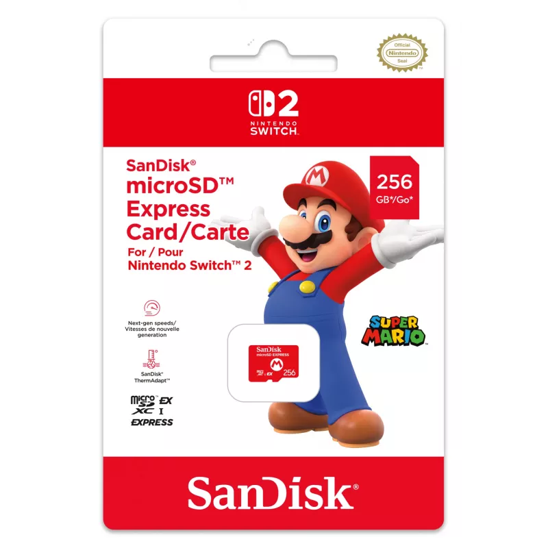 Scheda microSD Express NINTENDO 256 GB per Nintendo Switch 2, design Mario
