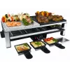 Steba RC 108 Griglia Multi-Raclette, 2000 W, 8 padelline, acciaio inox/nero