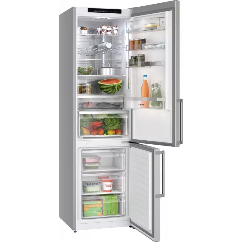 Bosch Serie 6 KGN39AIAU frigorifero combinato, libera installazione, 363 l (260 l + 103 l), 203 cm, classe energetica A, acciaio inox spazzolato
