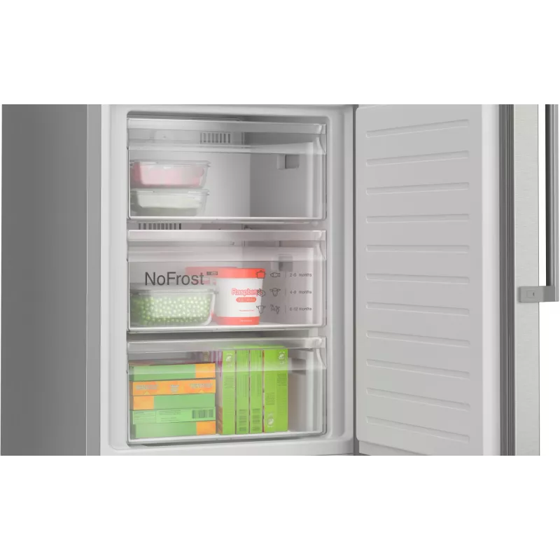 Bosch Serie 6 KGN39AIAU frigorifero combinato, libera installazione, 363 l (260 l + 103 l), 203 cm, classe energetica A, acciaio inox spazzolato