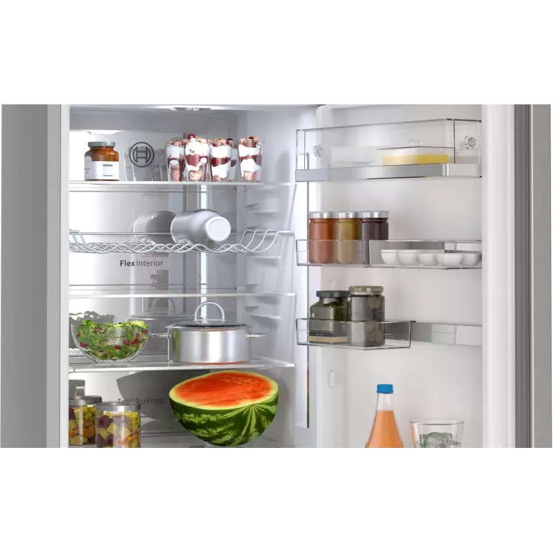Bosch Serie 6 KGN39AIAU frigorifero combinato, libera installazione, 363 l (260 l + 103 l), 203 cm, classe energetica A, acciaio inox spazzolato