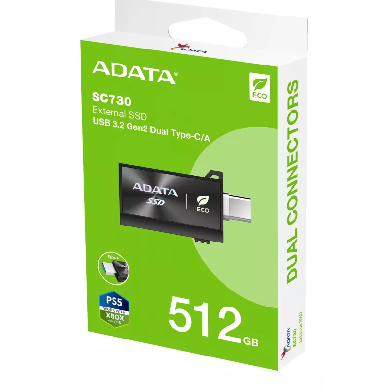 ADATA SC730 512 GB USB Type-C 3.2 Gen 2 (3.1 Gen 2) nero