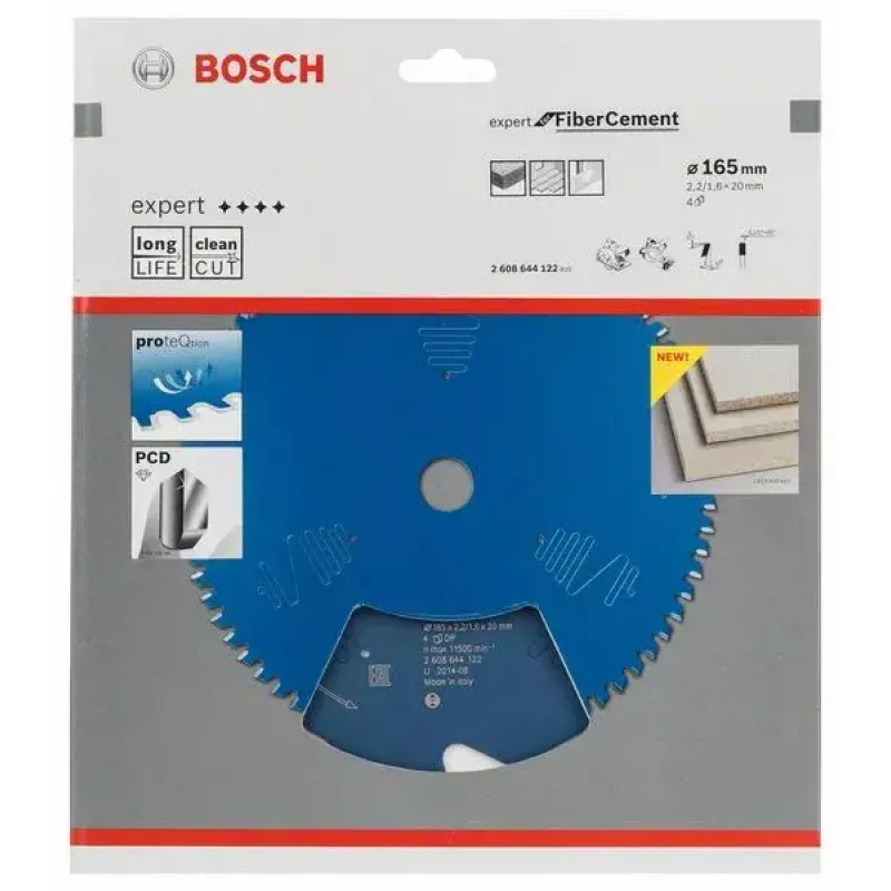 Bosch Expert for Fibre Cement lama per sega circolare 165 mm, 4 denti, foro 20 mm, 2608644122