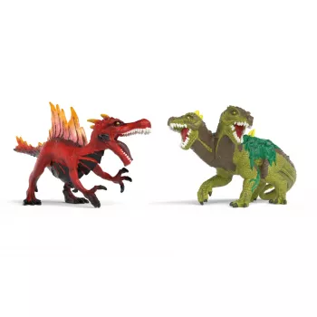Set di figure da gioco Schleich Eldrador Creatures dinosauro di fuoco vs. lucertola della giungla, modello 70834