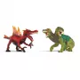Set di figure da gioco Schleich Eldrador Creatures dinosauro di fuoco vs. lucertola della giungla, modello 70834