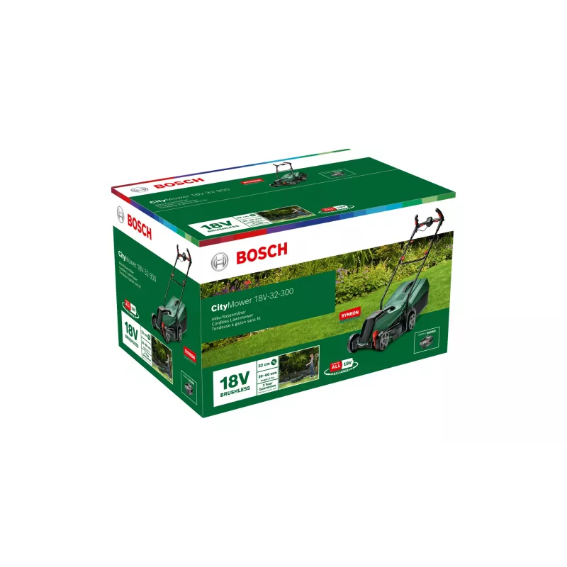 Rasaerba a spinta Bosch CityMower batteria nero, verde