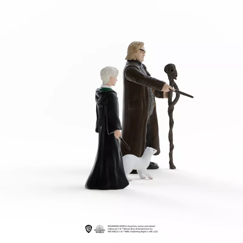 Set di figure da gioco Schleich Wizarding World: Mad-Eye Moody e Draco Malfoy con furetto