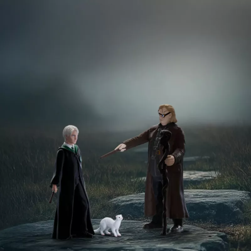 Set di figure da gioco Schleich Wizarding World: Mad-Eye Moody e Draco Malfoy con furetto