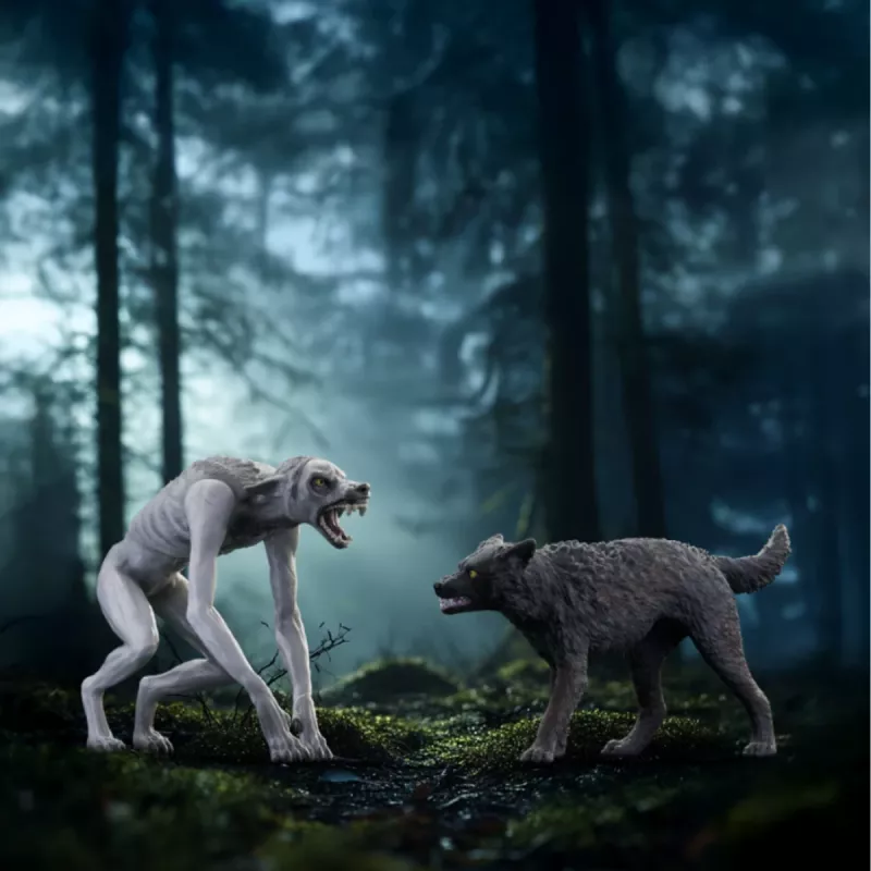 Set di gioco Schleich Wizarding World Harry Potter lupo mannaro vs. Animagus figure, figure da collezione