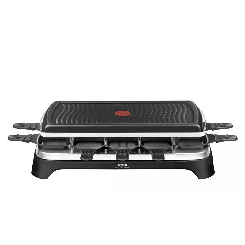 Tefal RE4588 grill raclette 10 persone 1350 W nero, acciaio inox