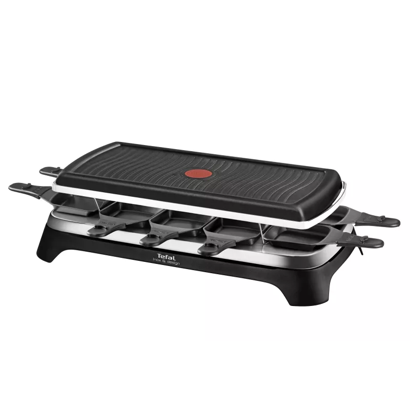 Tefal RE4588 grill raclette 10 persone 1350 W nero, acciaio inox