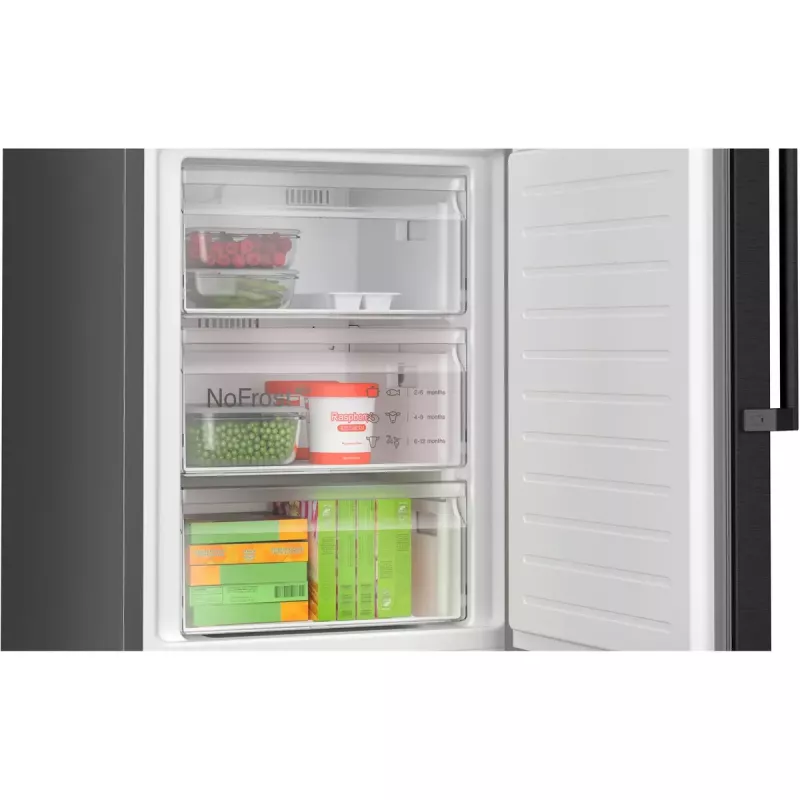 Bosch Serie 4 KGN39VXCT frigorifero combinato, 363 l (260 l + 103 l), classe energetica C, acciaio inox scuro