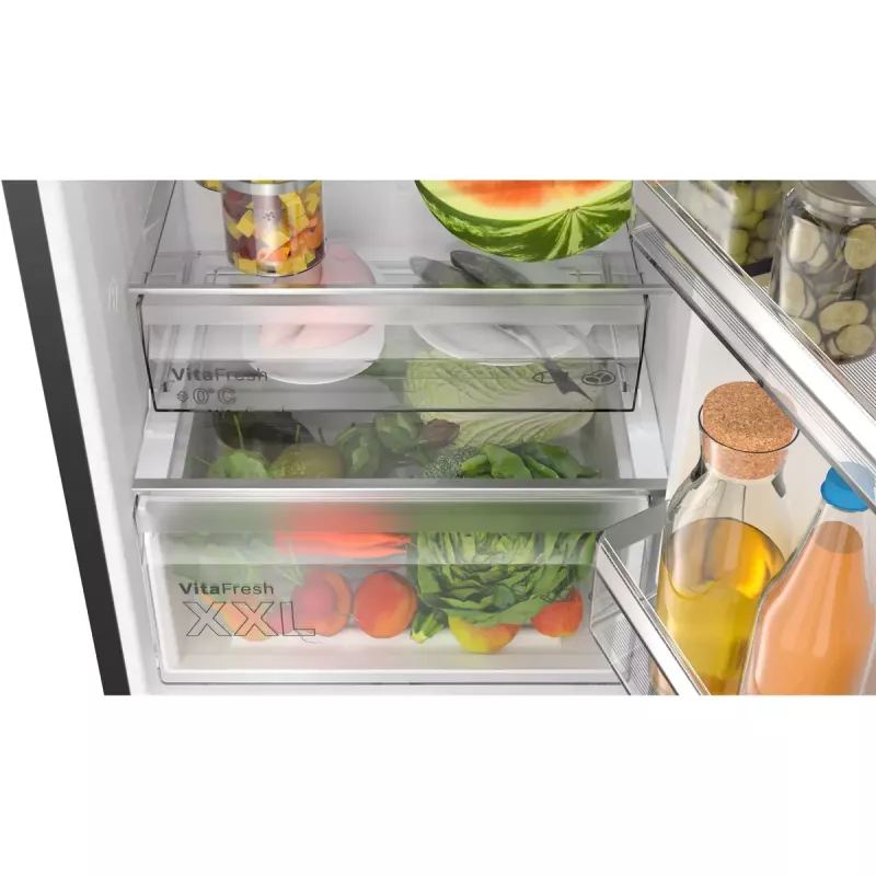 Bosch Serie 4 KGN39VXCT frigorifero combinato, 363 l (260 l + 103 l), classe energetica C, acciaio inox scuro