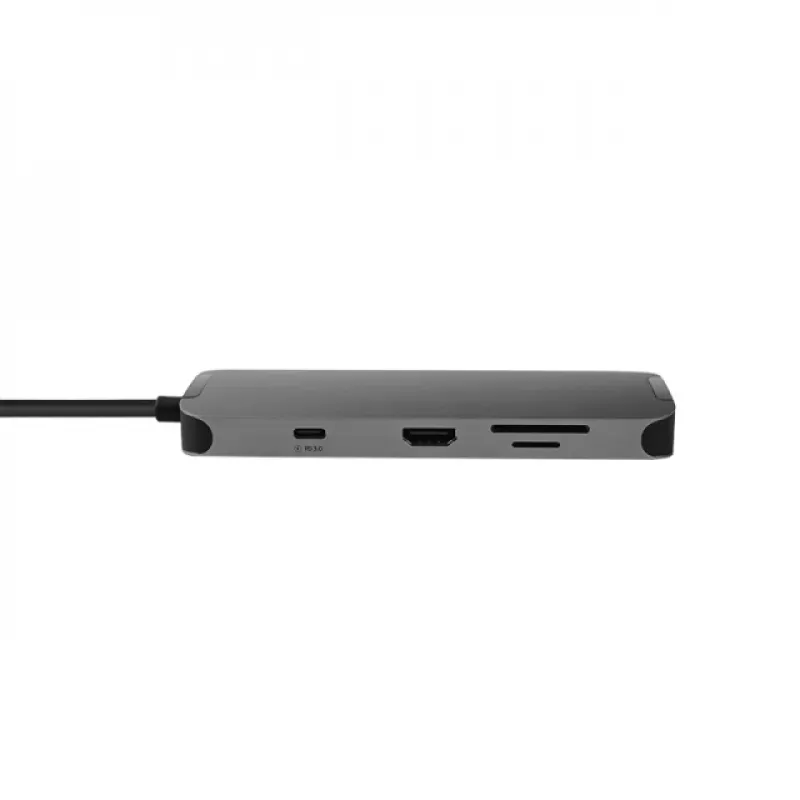 Chieftec DSC-901 stazione di aggancio USB-C, USB 3.2 Gen 1, HDMI, Gigabit LAN, 2x USB-A, 2x USB-C, titanio